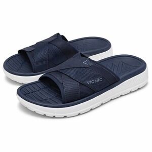 Vionic Rebound Slide Sandals Men's 7.5 Women's 9 Navy Comfort Orthotic Shoes